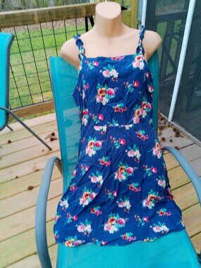 SOCIETY STITCH SUNDRESS SIZE LARGE NEW WITHOUT TAGS BLUE FLORAL
